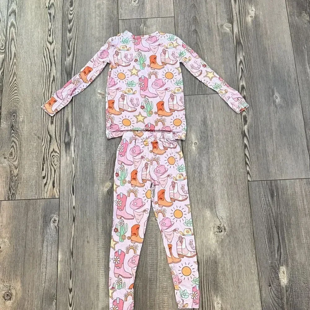 Gigi & Max Western-Cowgirl Print Pajama Set